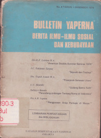 Image of Buletin Yaperna. Berita Ilmu- Ilmu Sosial dan Kebudayaan