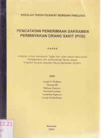 Image of Pencatatan Penerimaan Sakramen Perminyakan Orang Sakit (POS)